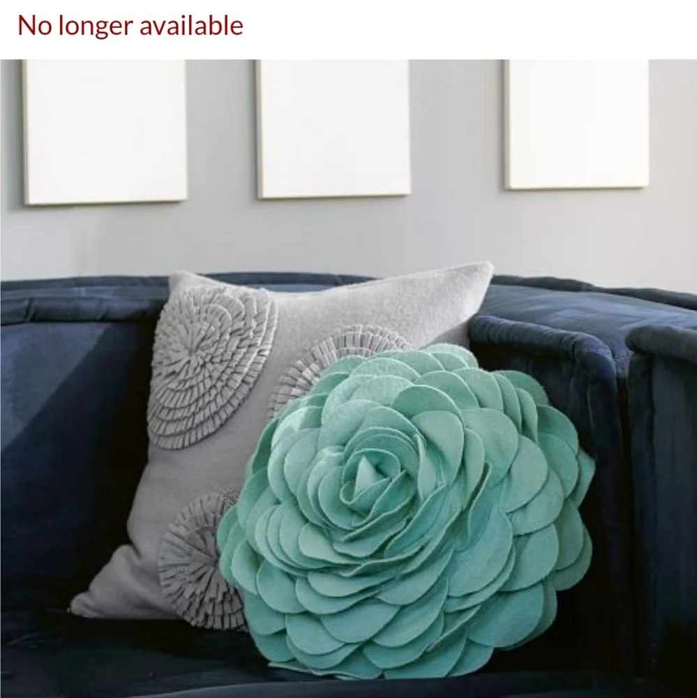 Pottery Barn Teen Flora Felt Pillow - Pool (teal)